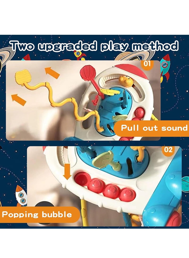 Safe Teething Toys, Montessori Toys with Bright Colors and Unique Shape, Early Development Activity Pull String Toys, Baby Travel Toys, Fine Motor Skill Toys for Toddlers - Image 5