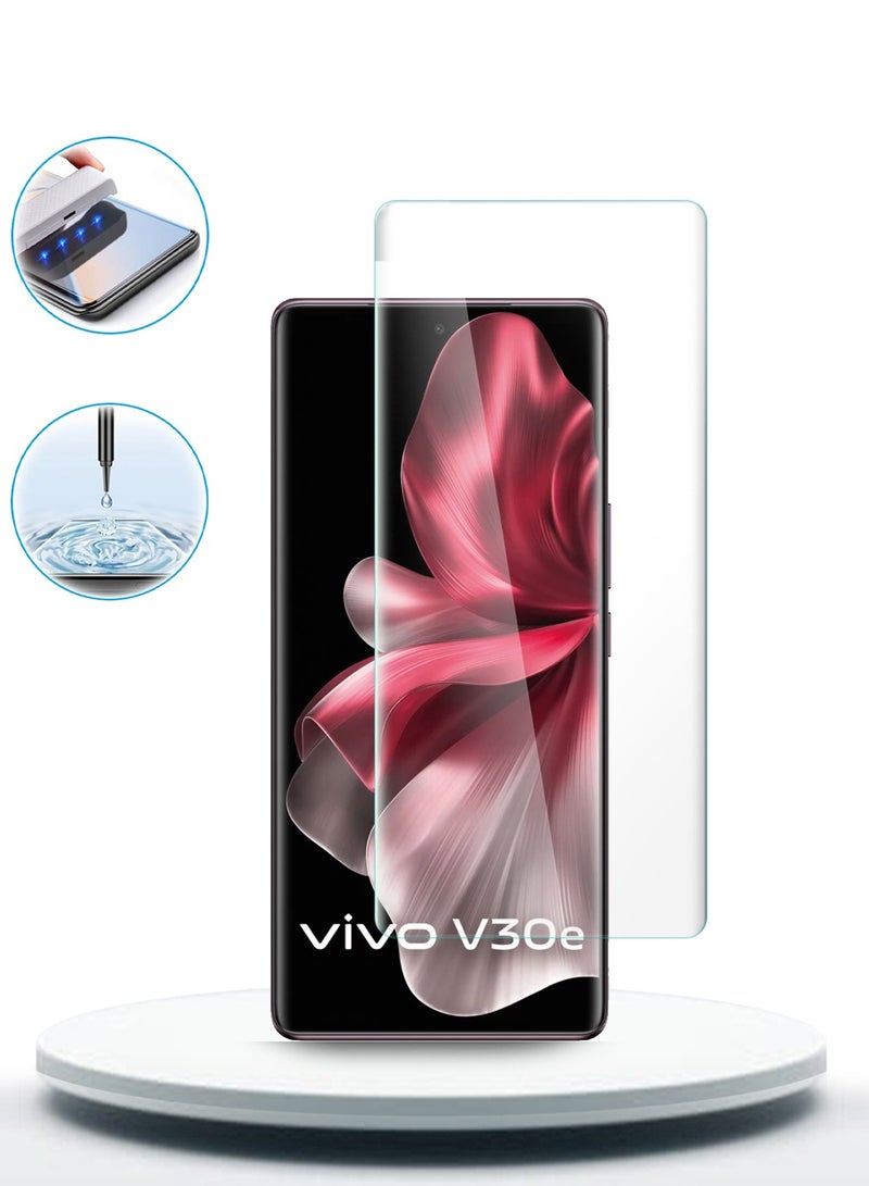 Wtech Premium Curved Edges UV Full Glue Full Cover Tempered Glass Screen Protector For Vivo V30e 5G 2024 / Vivo V40 5G 2024 - Clear - Image 3