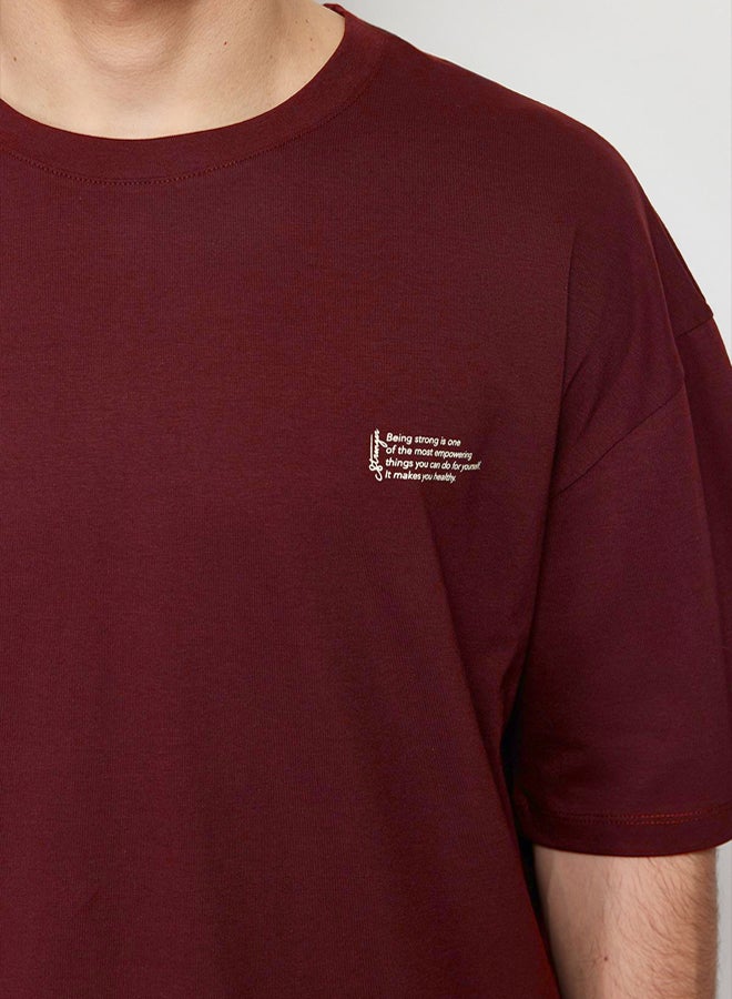 trendyol Men's Burgendy T-shirt - Image 5