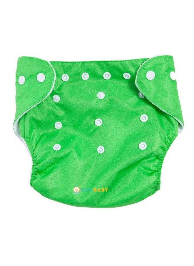Ole Baby - Cloth Diaper Reusable Nappy Organic Cotton Anti Bacterial Washable Free Size Adjustable Waterproof With Organic Insert Liner 0 3 Years (Made In India) (Light Purple) - Image 1