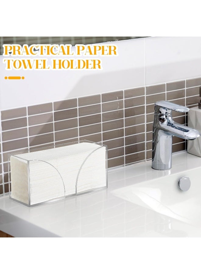 TPGP 2PCS Paper Towel Dispenser Countertop Acrylic Clear Paper Towel Holder for Bathroom Folded Paper Towel Dispenser Clear Trifold Paper Napkin Holder for Z-fold C-fold MultiFold Trifold - Home Kitchen  - Image 5
