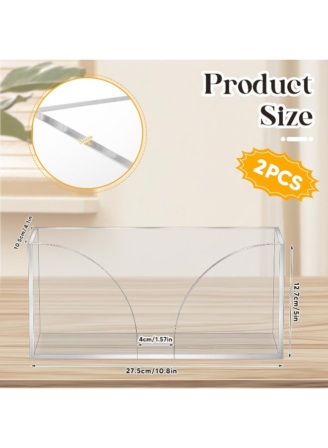 TPGP 2PCS Paper Towel Dispenser Countertop Acrylic Clear Paper Towel Holder for Bathroom Folded Paper Towel Dispenser Clear Trifold Paper Napkin Holder for Z-fold C-fold MultiFold Trifold - Home Kitchen  - Image 3