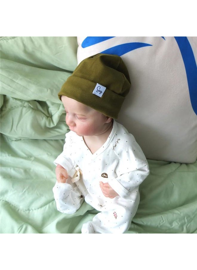 Sugarmelon - Jersey Beanie Hat for Newborn Baby Boys Girls Silky Satin Lined Hats Bonnet Toddler Infant Little Kids Beanies Caps (0-6M,206 Bundle 3pcs F) - Image 1