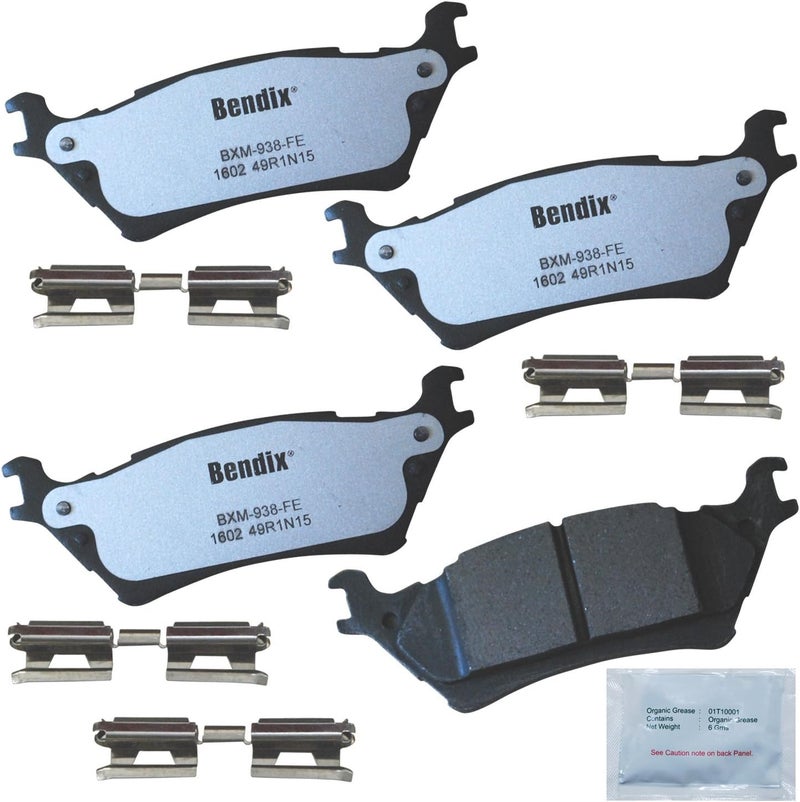Bendix Fleet Metlok MKD1602FM Semi-Metallic Rear Brake Pads for Ford F-150 2020-2012, Lobo 2020-2015, Lincoln Mark LT 2014-2012 - Image 1