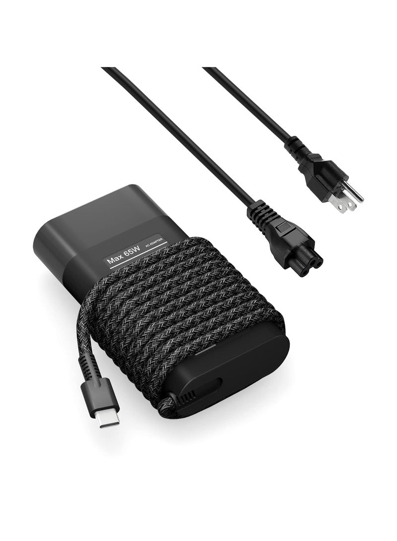 شاحن كمبيوتر محمول جديد نحيف 65 واط من HP شاحن USB C Chromebook ل HP Spectre X360 14 2 في 1 ، Elitebook x360 ، Pavilion Envy Elite x2 شحن سريع من النوع C محول طاقة كمبيوتر محمول للسفر