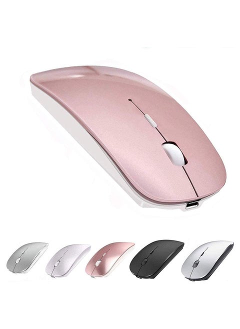 Bluetooth Mouse,Rechargeable Wireless Mouse for MacBook Pro/MacBook Air,Bluetooth Wireless Mouse for Laptop/PC/Mac/iPad pro/Computer (Rose gold)