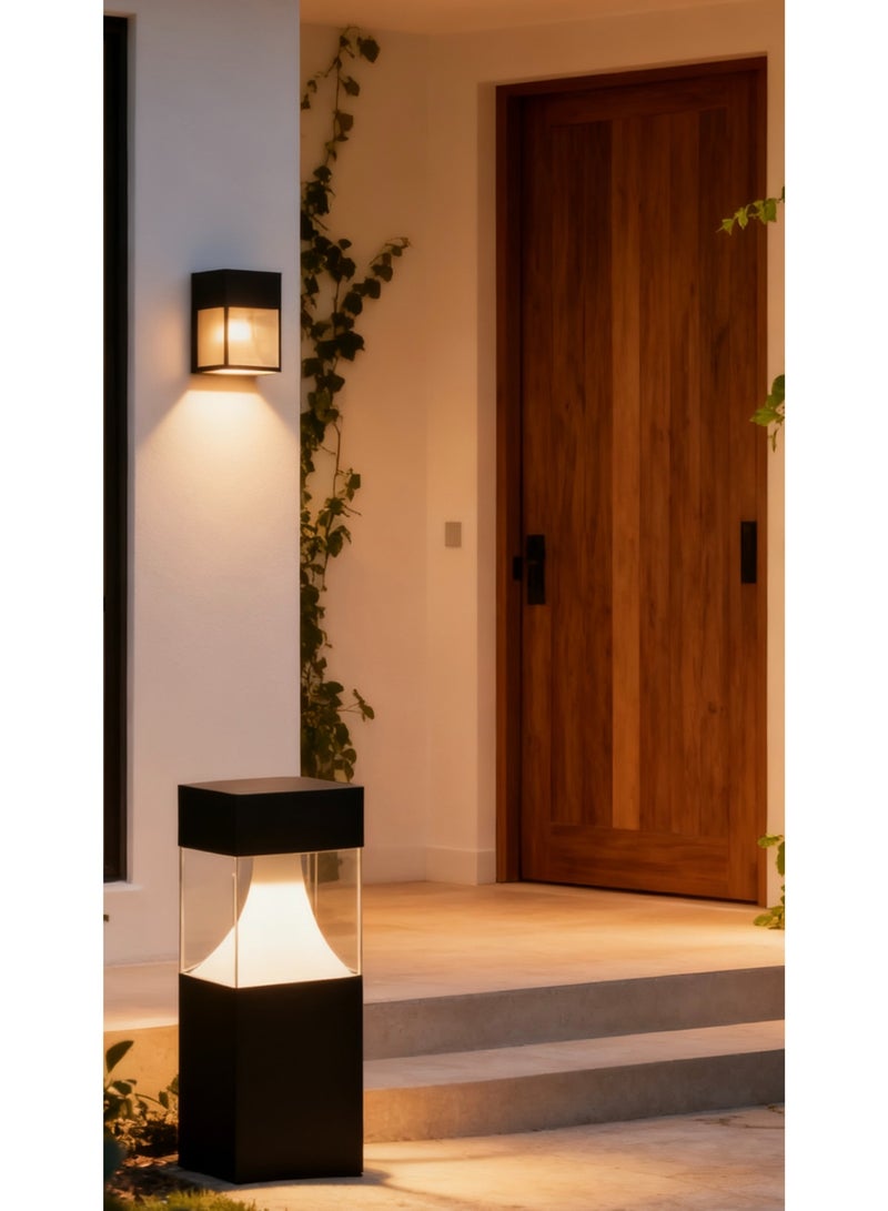 VMAX LED Garden Light 15W, 2000LM High Brightness IP65 Waterproof Aluminum Bollard Light, Square Modern Landscape Lamp for Villa Exterior, Pathway & Garden, Warm White - Image 5