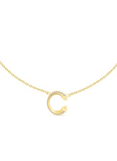 CERRUTI 1881 Alessia Gold Plated Stainless Steel Crystal-Embellished 'C' Pendant Stainless Steel Necklace for Women  - Image 2