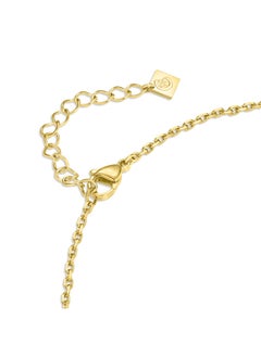 CERRUTI 1881 Alessia Gold Plated Stainless Steel Crystal-Embellished 'C' Pendant Stainless Steel Necklace for Women  - Image 3