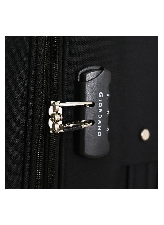 GIORDANO Giordano Softside Luggage Trolley Bag 3 PCS Set ,Black (S-20,M-24,L-28 inch)  - Image 5