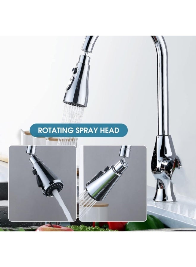 3-Function Swivel Faucet Spray Head – Water-Saving 1/2 Inch (13 mm) Replacement – Durable Polished Finish, Easy Installation – Ideal for Standard Kitchen Sinks, Multi-Purpose Use, and Modern Kitchen Upgrade-360° Rotating Faucet Aerator, - Image 3