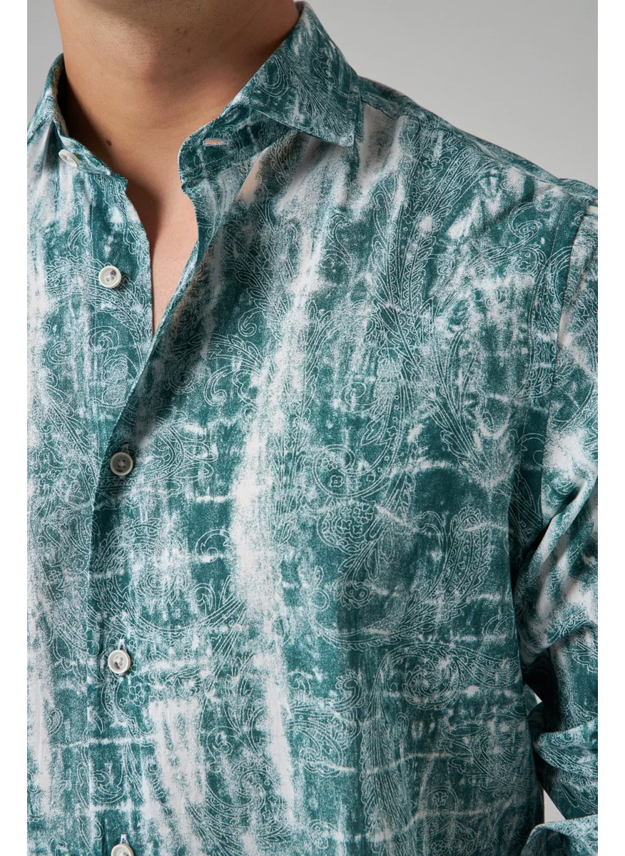 دي أس دامات Comfort Green Shirt 0HC02AP29327M