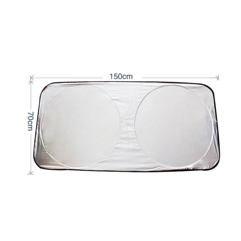 Reflective Car Windscreen Sun Shade Windshield Foldable Sunshade UV Blind Visor Protector Sunshade 150x70cm - Image 2