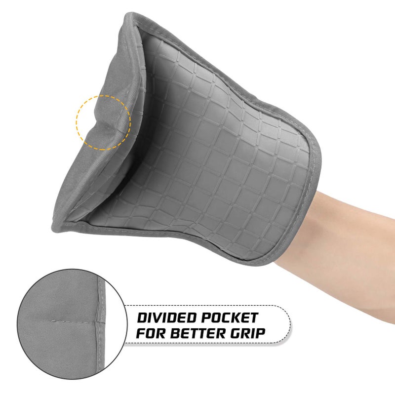 HOMWE Silicone Oven Mitts and Pot Holders for Kitchen & Baking - Set of 4 Heat-Resistant  Heavy-Duty Cooking Mittens w/Non-Slip  Textured Grip - Image 1
