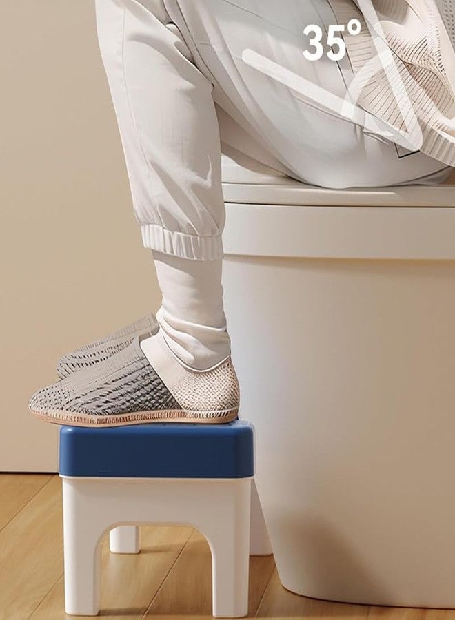 Vroxy Heavy-Duty Adult Toilet Stool – Extra-Wide Non-Slip Squat Toilet Footrest, Sturdy Plastic Ergonomic Design for Toilet Assistance(Blue)(1Pcs) - Image 2