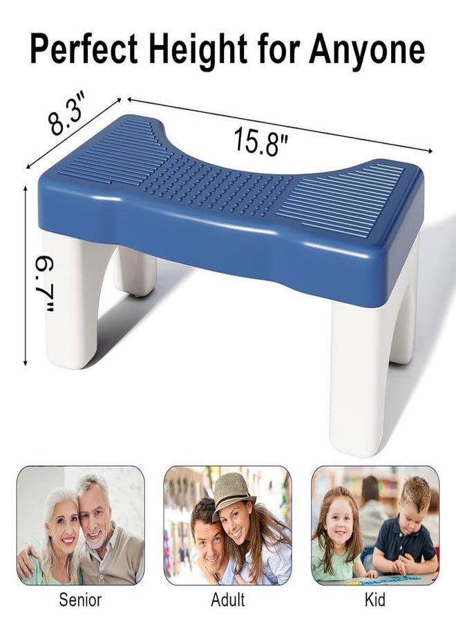 Vroxy Heavy-Duty Adult Toilet Stool – Extra-Wide Non-Slip Squat Toilet Footrest, Sturdy Plastic Ergonomic Design for Toilet Assistance(Blue)(1Pcs) - Image 3