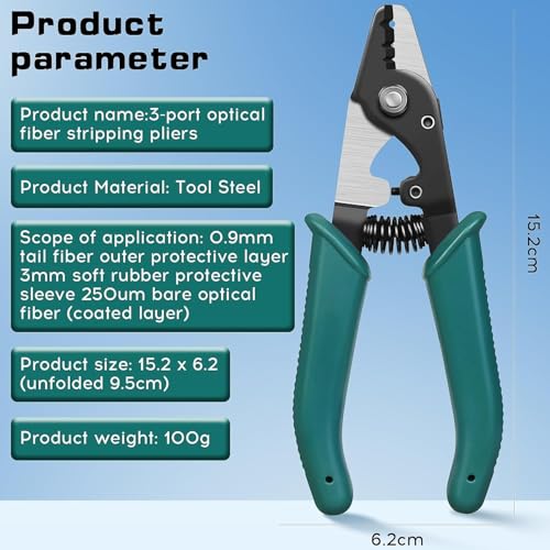 Afflatus Optical Fiber Cable Stripper - Fiber Optic Stripping Pliers and Cutters, 3 Hole Stripper, 2 Pcs - Image 2