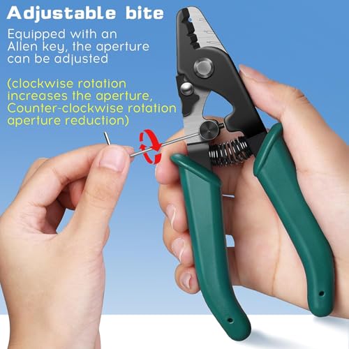 Afflatus Optical Fiber Cable Stripper - Fiber Optic Stripping Pliers and Cutters, 3 Hole Stripper, 2 Pcs - Image 5