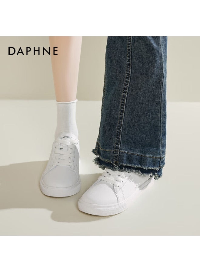 Daphne Daphne 2025 Spring New White Women's Flat Shoes Low-top All-match Women's Casual Breathable Sports Shoes