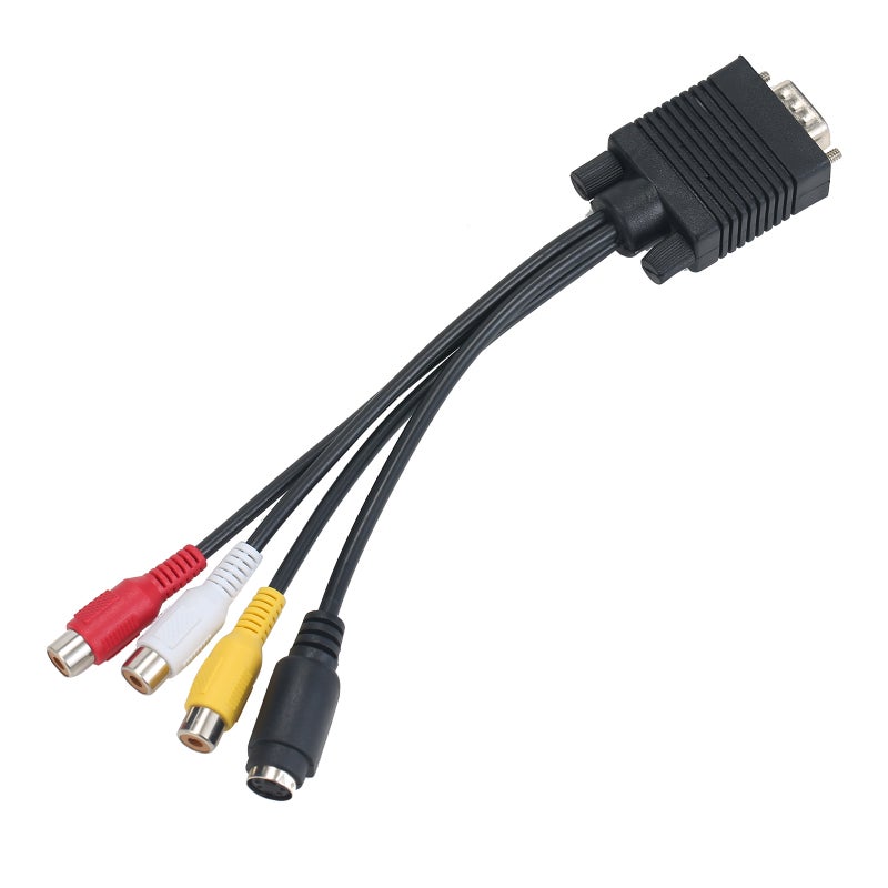 VGA to S-VIDEO 3 RCA TV AV Converter Cable Adapter 3 RCA Female Converter Cable VGA to Video TV Out S-Video AV Adapter - Image 3