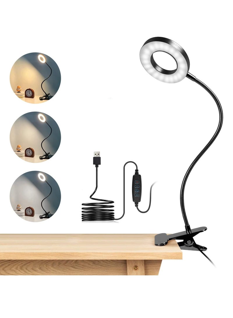 Ring Light with Clamp， For Video Conference Lighting, Computer Webcam, USB LED Laptop Light for Zoom Meetings Reading with 3 Color 10 Dimming Level - Image 1