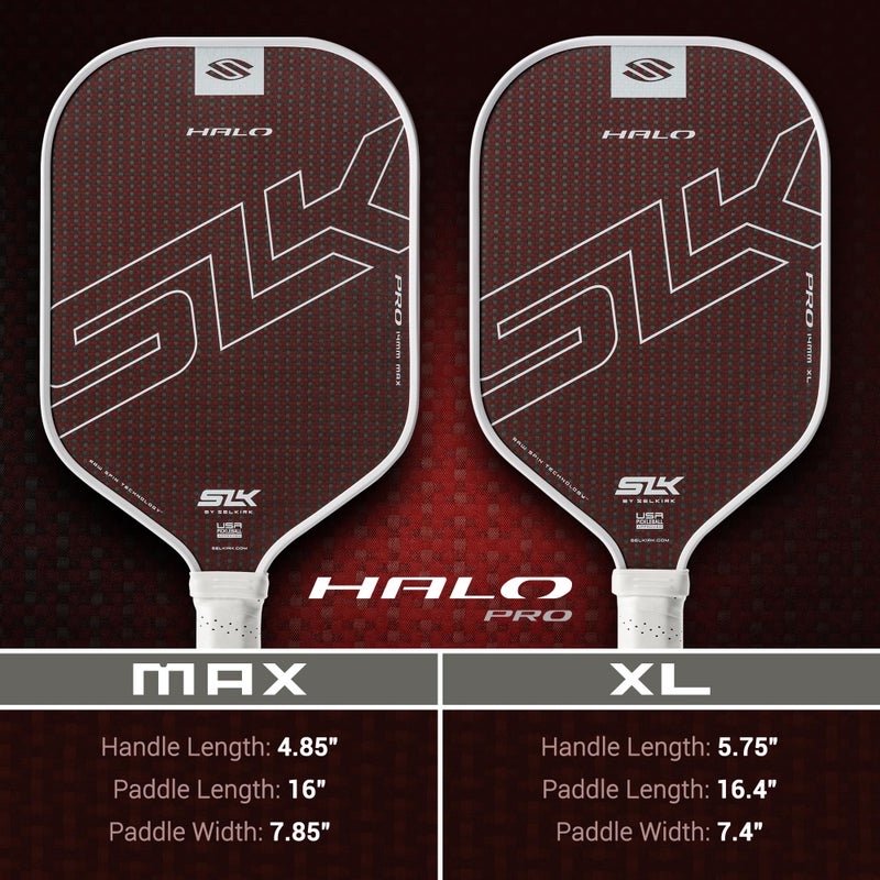 Selkirk Sport SLK Halo Pro Pickleball Paddle | Raw Carbon Fiber Pickleball Paddles with a Rev-Core Power Polymer Core | Designed for Ultimate Spin & Power | Red - Image 3