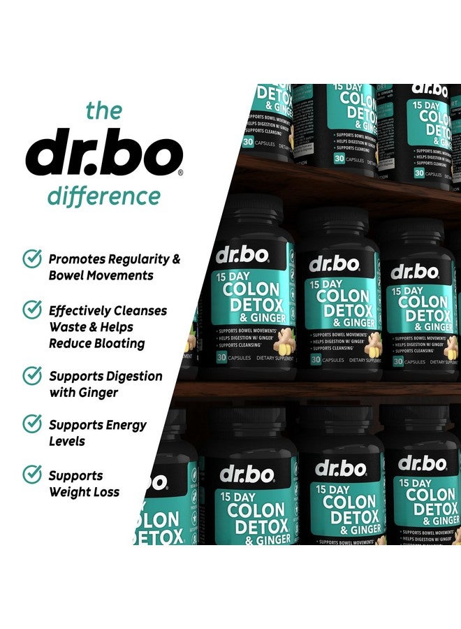 dr.bo Colon Cleanser Detox for Weight Flush - 15 Day Colon Cleanse Pills with Ginger - Fast Natural Laxative, Constipation Relief, Bowel Movement Supplements for Intestinal Stomach Bloating Gut Loss Support - Image 4