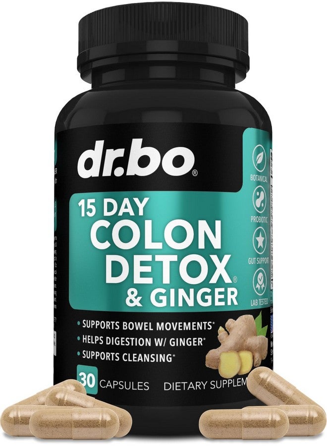 dr.bo Colon Cleanser Detox for Weight Flush - 15 Day Colon Cleanse Pills with Ginger - Fast Natural Laxative, Constipation Relief, Bowel Movement Supplements for Intestinal Stomach Bloating Gut Loss Support - Image 1