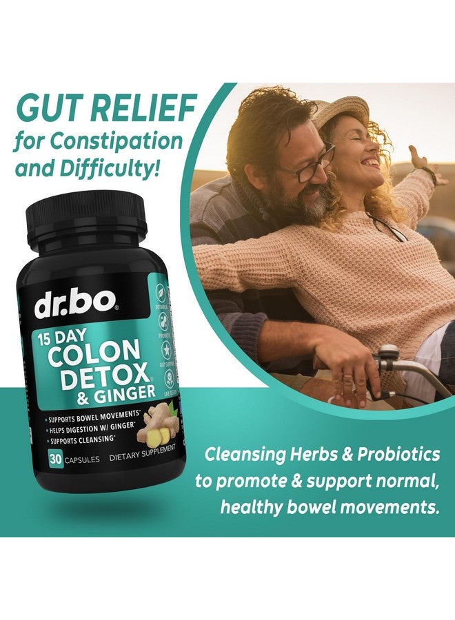 dr.bo Colon Cleanser Detox for Weight Flush - 15 Day Colon Cleanse Pills with Ginger - Fast Natural Laxative, Constipation Relief, Bowel Movement Supplements for Intestinal Stomach Bloating Gut Loss Support - Image 3