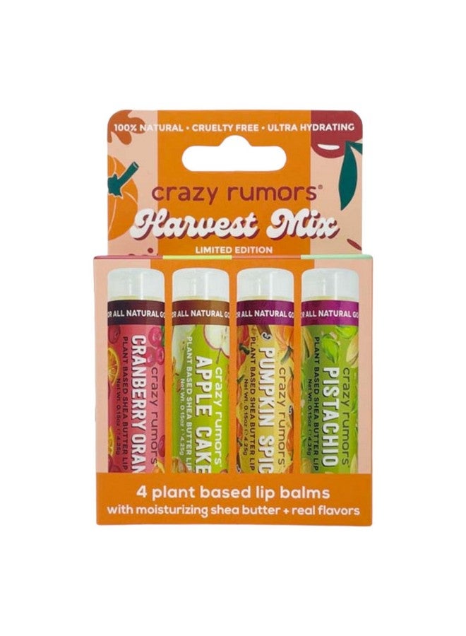 crazy rumors Harvest Lip Balm 4Pack Mix (Cranberry Orange Apple Cake Pumpkin Spice Pistachio) - Image 1