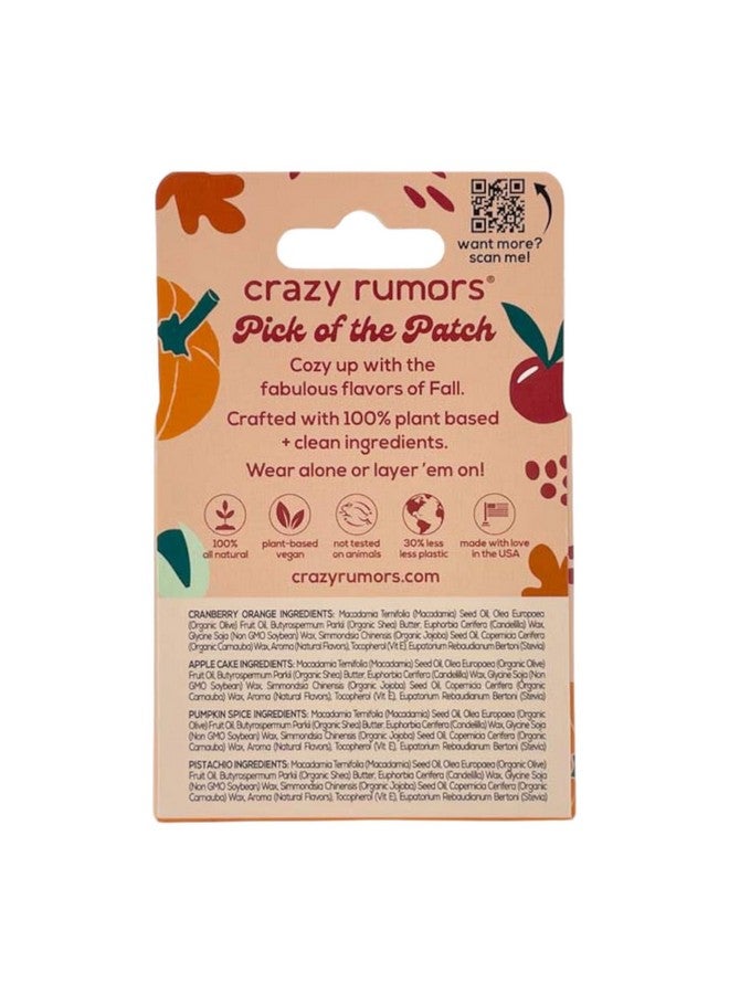 crazy rumors Harvest Lip Balm 4Pack Mix (Cranberry Orange Apple Cake Pumpkin Spice Pistachio) - Image 3
