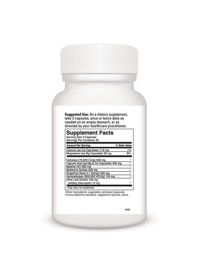 Davinci Labs Candid Away Dietary Supplement To Support Microflora Balance Detox And A Healthy Gut With Calcium Magnesium Cellulase Betaine Hci And More Gluten Free 90 Vegetarian Capsules  - Image 4