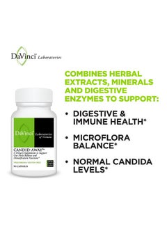 Davinci Labs Candid Away Dietary Supplement To Support Microflora Balance Detox And A Healthy Gut With Calcium Magnesium Cellulase Betaine Hci And More Gluten Free 90 Vegetarian Capsules  - Image 3