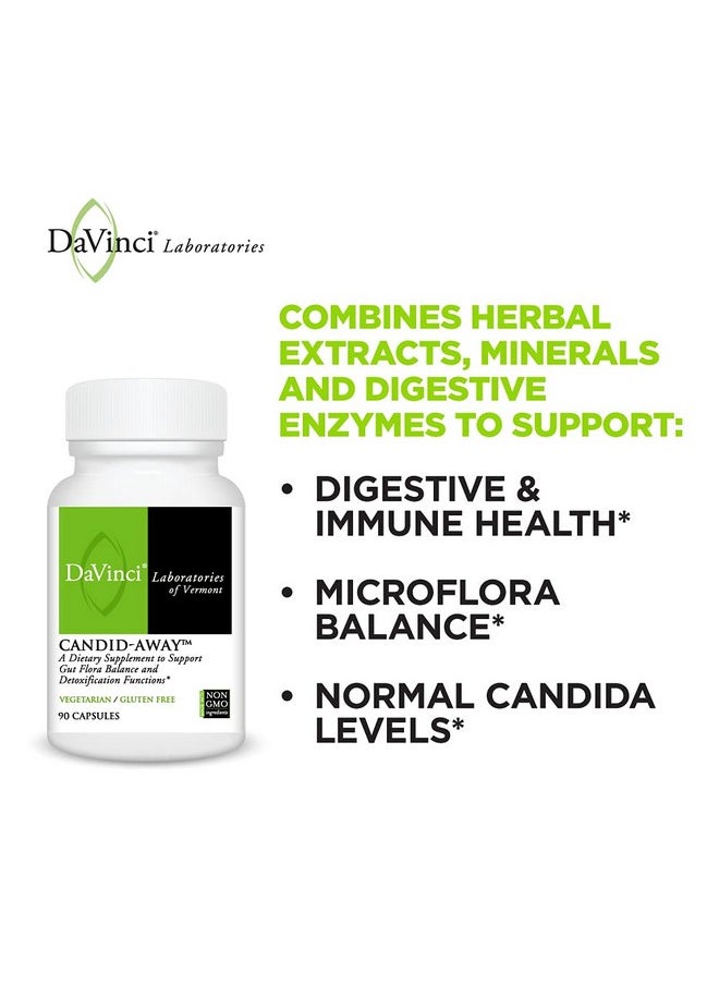 Davinci Labs Candid Away Dietary Supplement To Support Microflora Balance Detox And A Healthy Gut With Calcium Magnesium Cellulase Betaine Hci And More Gluten Free 90 Vegetarian Capsules  - Image 3
