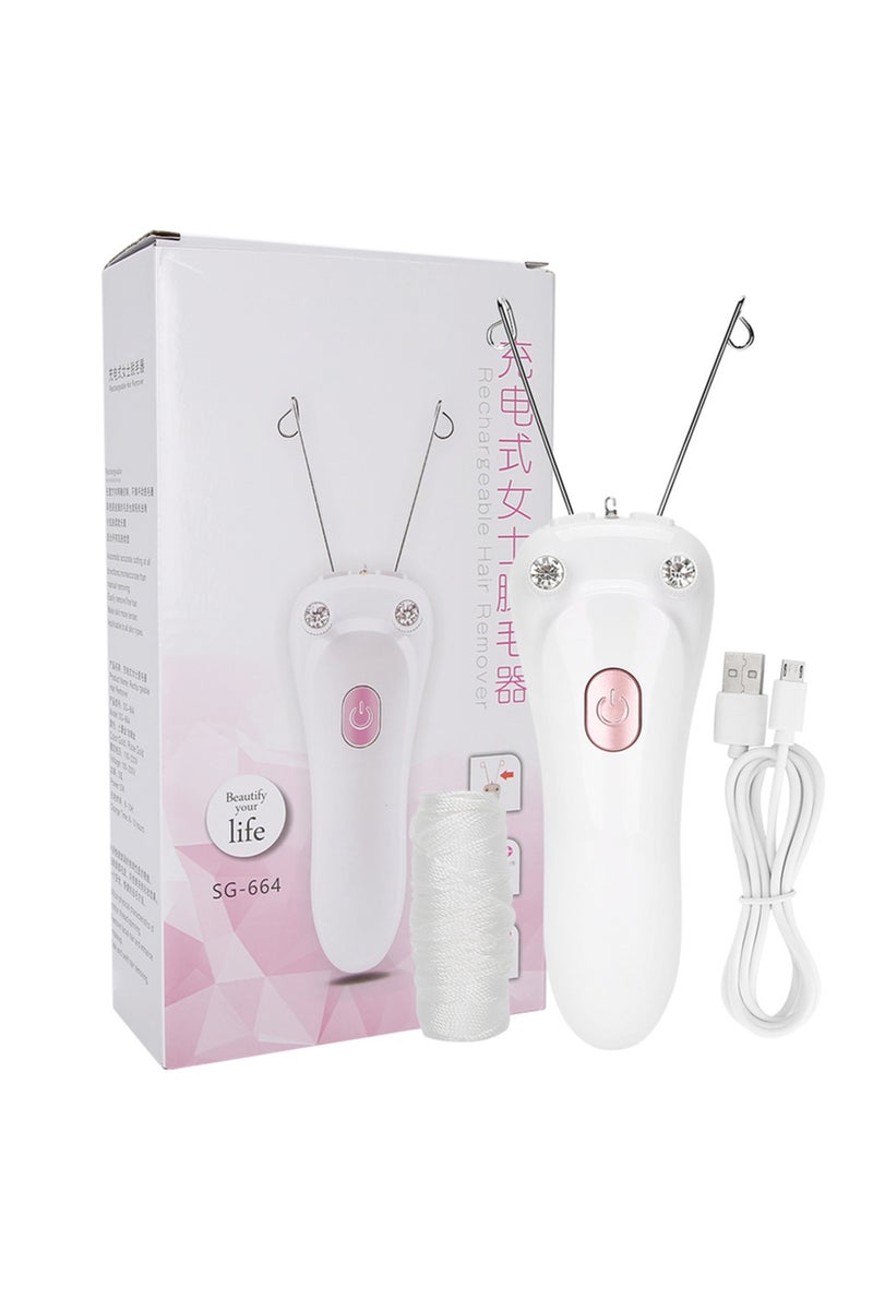 pink Electric Threading Epilator Hair Remover USB Charging Cotton Thread Epilator Host Cotton Thread
