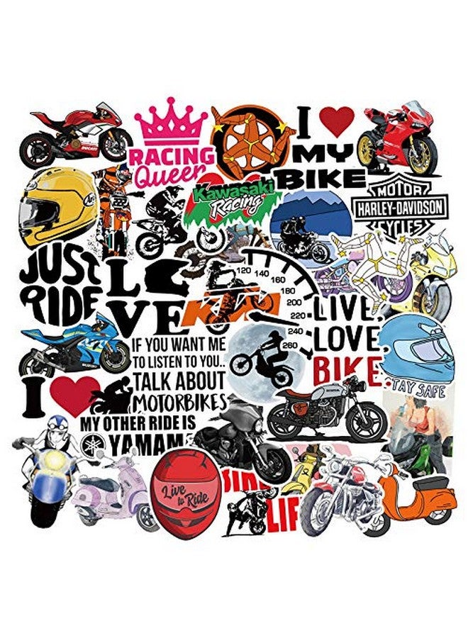 iDream Motorcycle Bike Theme Stickers (Set of 50) - Self-Adhesive Decorative Decals for Bikes, Motorcycles, Cars and Accessories - Perfect for Personalizing and Customizing Vehicles - Image 2