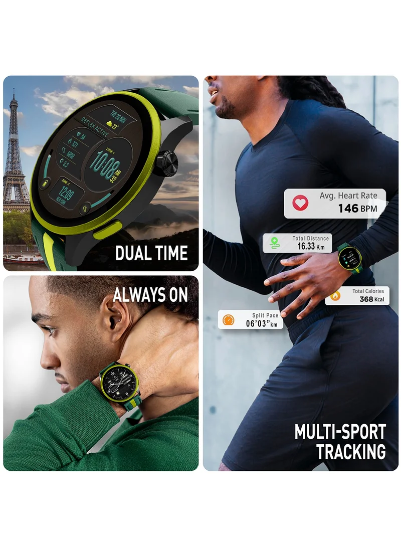 ريفليكس نشط Reflex Active Series 54 AMOLED GPS Green and Yellow Smart Calling Watch