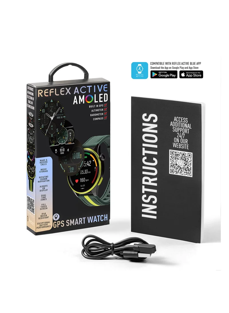 REFLEX ACTIVE Reflex Active Venture R 400 AMOLED GPS Green and Yellow Smart Calling Watch