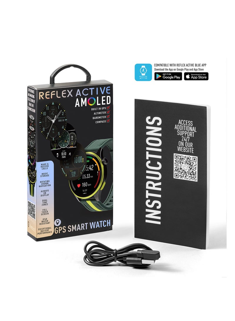 Reflex Active Venture R 400 AMOLED GPS Green and Yellow Smart Calling Watch - Image 4