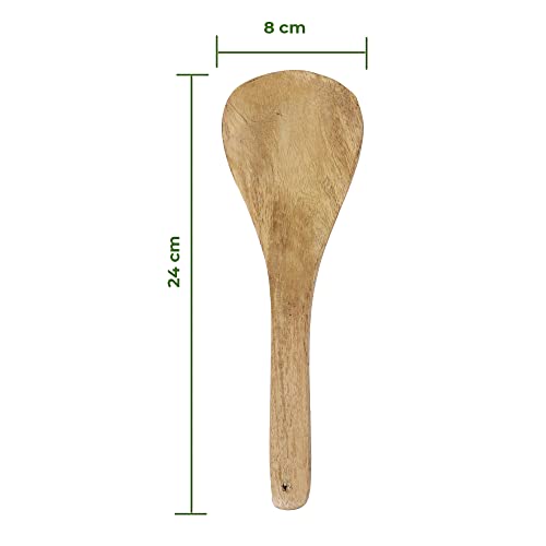 e kysa basics Wooden Triangle Compact Flip/Spatula/Ladle for Cooking Dosa/Roti/Chapati, Naturally Non-Stick, Handmade - 24 * 8 cm, Set of 3 - Image 2