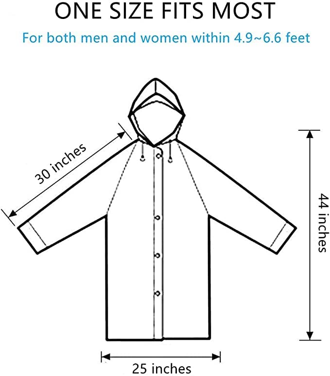 HACER EVA Waterproof Unisex Rain Coat Hooded Full Sleeves Outdoor Men, Women, Boys & Girls Rainwear Poncho Raincoat for Camping, Hiking & Travelling (Grey) - Image 2
