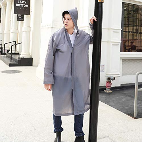 HACER EVA Waterproof Unisex Rain Coat Hooded Full Sleeves Outdoor Men, Women, Boys & Girls Rainwear Poncho Raincoat for Camping, Hiking & Travelling (Grey) - Image 5