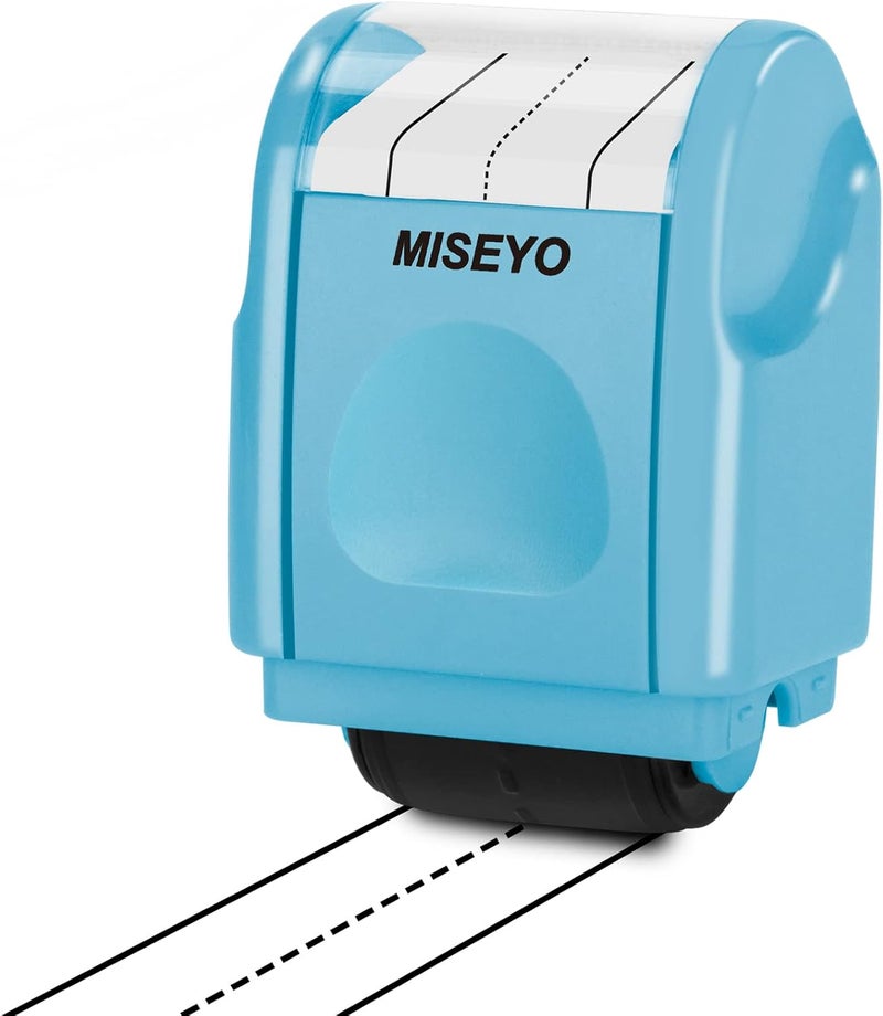 Miseyo Dashed Handwriting Lines Practice Roller Stamp,Self-Inking Line Rolling Stamps for Kids Writing - Blue - Image 1