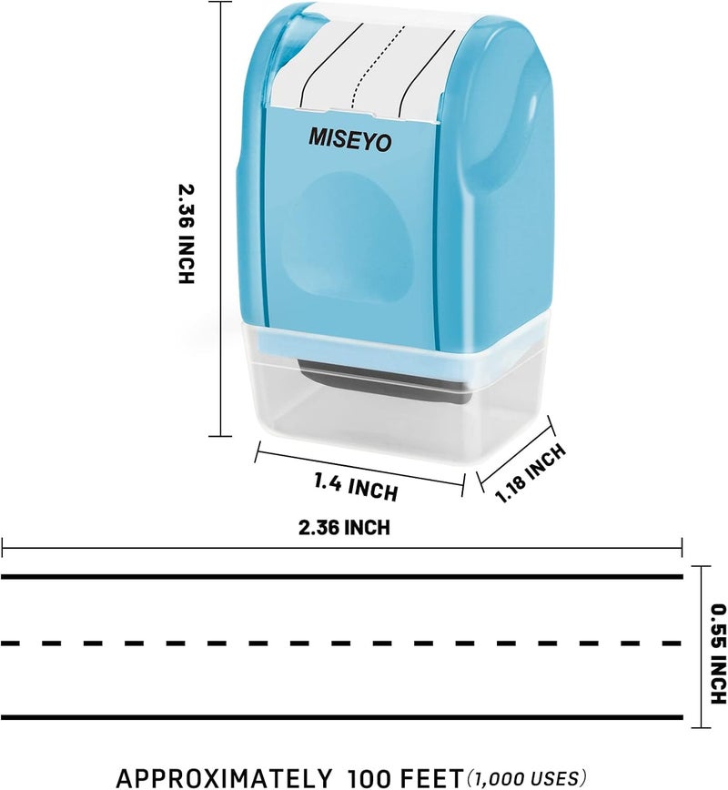 Miseyo Dashed Handwriting Lines Practice Roller Stamp,Self-Inking Line Rolling Stamps for Kids Writing - Blue - Image 2