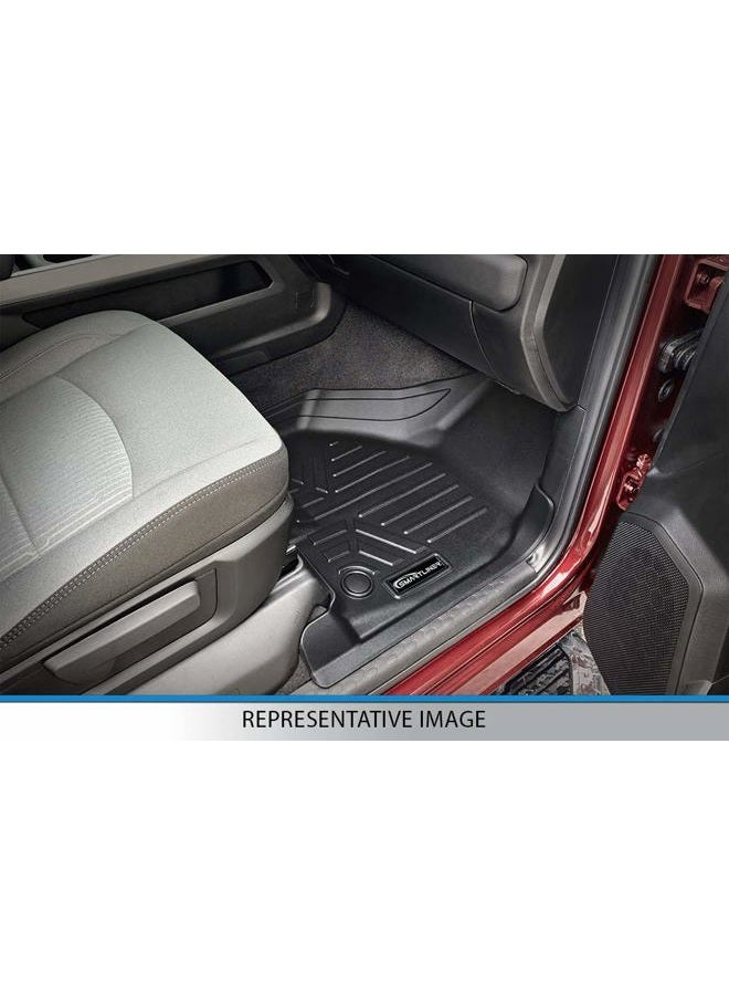 SMARTLINER Custom Fit Floor Mats 2 Row Liner Set Black Compatible with Crew Cab 2014-2018 Silverado/Sierra 1500-2015-2019 2500/3500 HD - Image 3