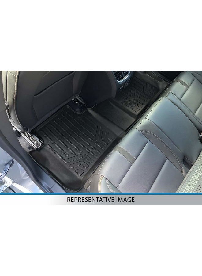 SMARTLINER Custom Fit Floor Mats 2 Row Liner Set Black Compatible with Crew Cab 2014-2018 Silverado/Sierra 1500-2015-2019 2500/3500 HD - Image 4
