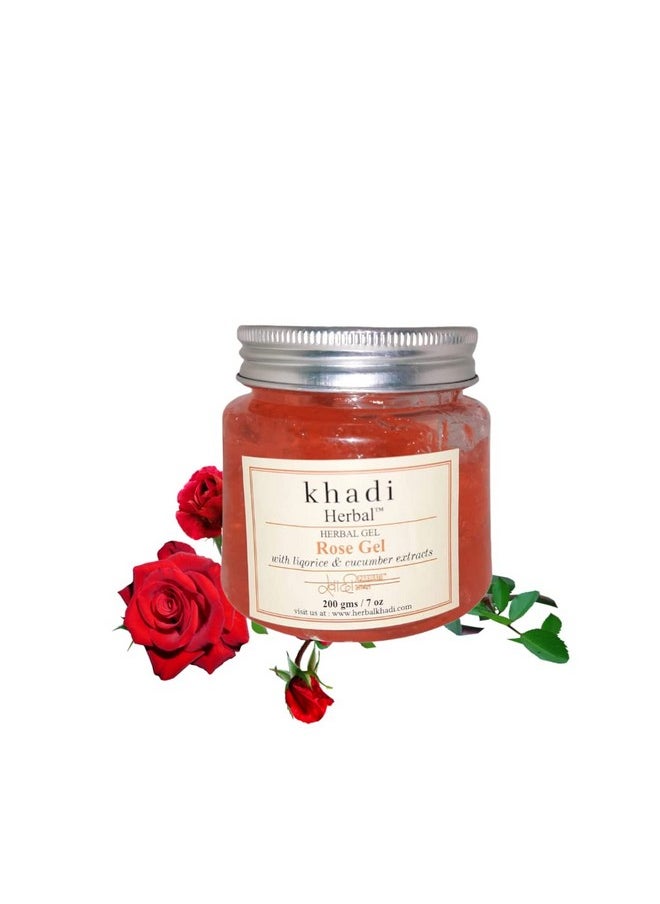 Khadi Herbal - Herbigiri Herbal Rose Moisturizing Gel For Face & Skin Enriched With Aloevera Liqorice Cucumber & Rose Extract Pure Herbigiri Herbal & Natural Face Gel For Skin Hydration Pack Of 2 (2X200Gm) - Image 1