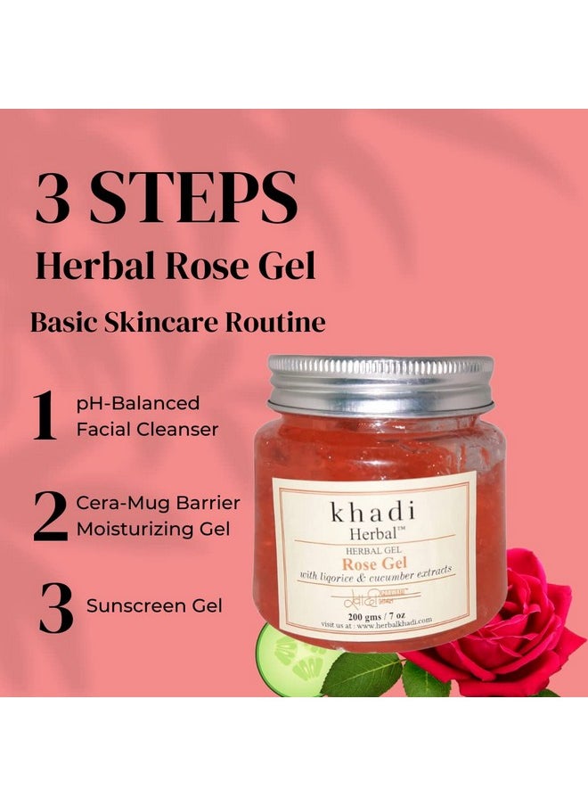 Khadi Herbal - Herbigiri Herbal Rose Moisturizing Gel For Face & Skin Enriched With Aloevera Liqorice Cucumber & Rose Extract Pure Herbigiri Herbal & Natural Face Gel For Skin Hydration Pack Of 2 (2X200Gm) - Image 1