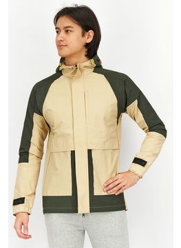 Men Sportswear Fit Long Sleeve Parka Jacket, Khaki