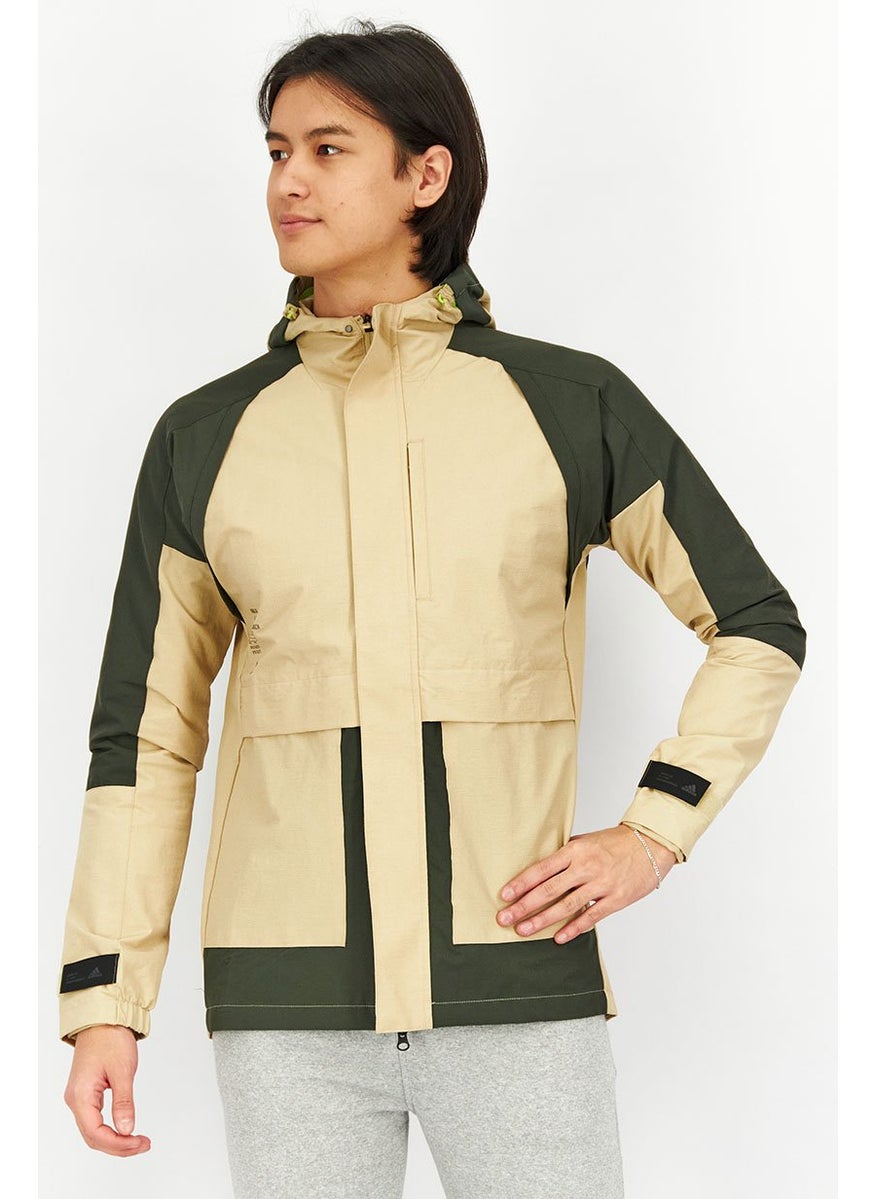 Adidas - Men Sportswear Fit Long Sleeve Parka Jacket, Khaki - Image 1